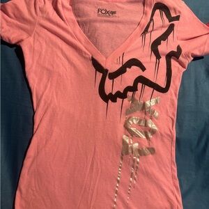 Fox Women's Pink and Black Graphic Tee